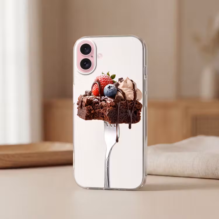 Telefoonhoesje - Vork - brownie - aardbei — 3