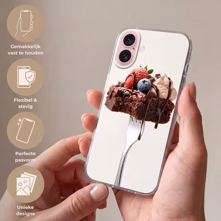 Telefoonhoesje - Vork - brownie - aardbei — 4