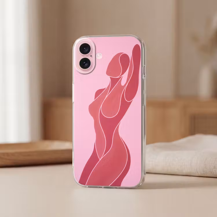 Telefoonhoesje - Vrouw - Lichaam - Abstract - Roze — 3
