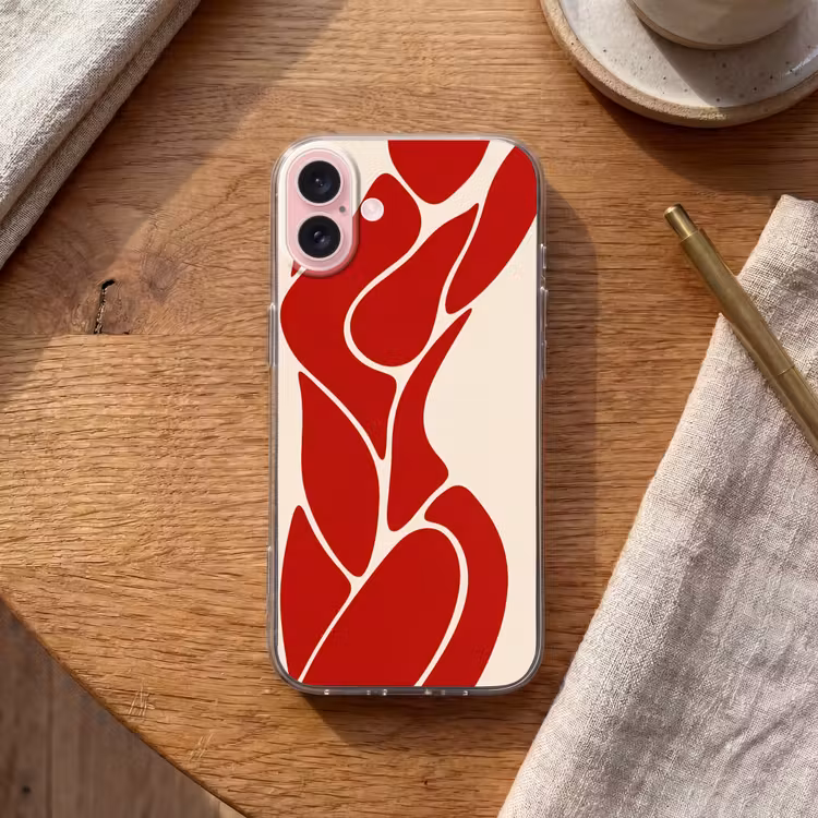 Telefoonhoesje - Vrouw - Figuur - Abstract - Modern - Rood — 2