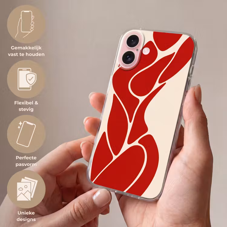 Telefoonhoesje - Vrouw - Figuur - Abstract - Modern - Rood — 4