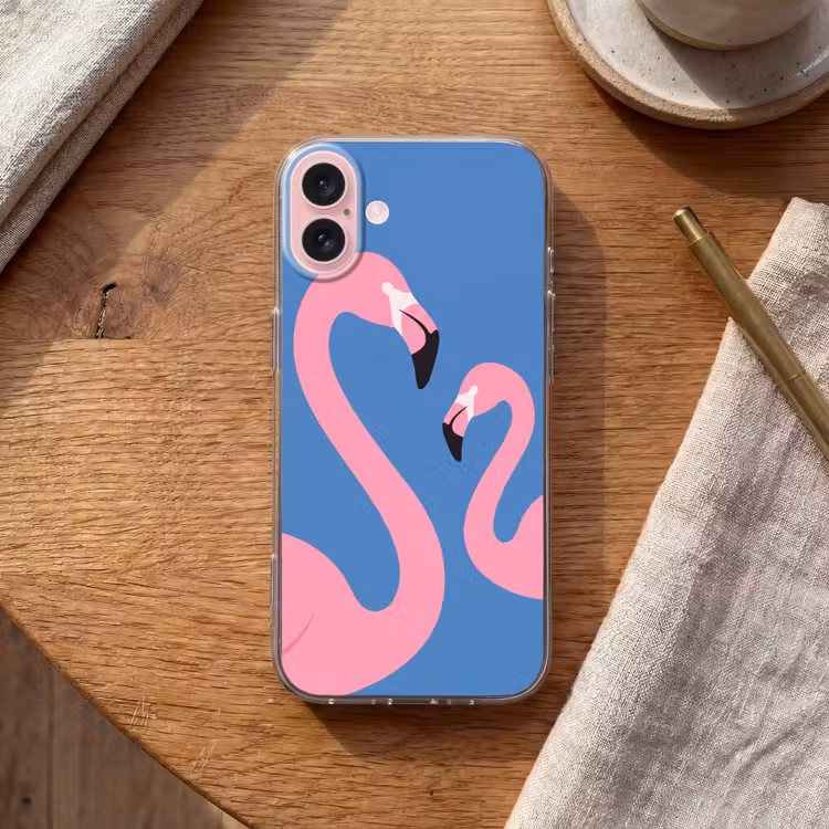 Telefoonhoesje - Vogel - Paar - Dieren - Modern - Roze — 2