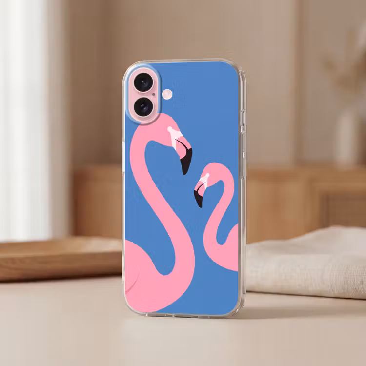 Telefoonhoesje - Vogel - Paar - Dieren - Modern - Roze — 3
