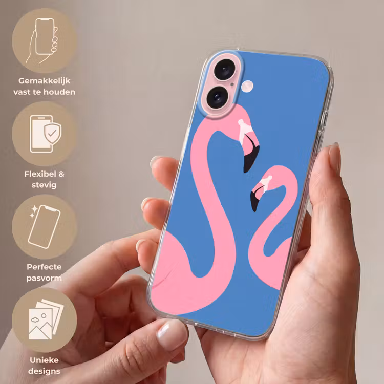 Telefoonhoesje - Vogel - Paar - Dieren - Modern - Roze — 4