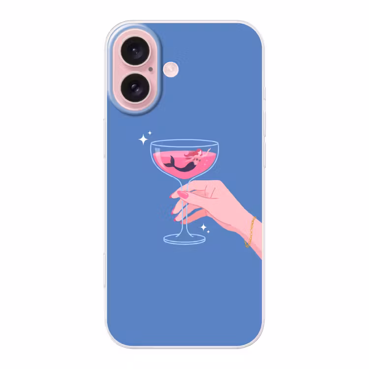Telefoonhoesje - Vrouw - Glas - Abstract - Roze - Blauw — 1
