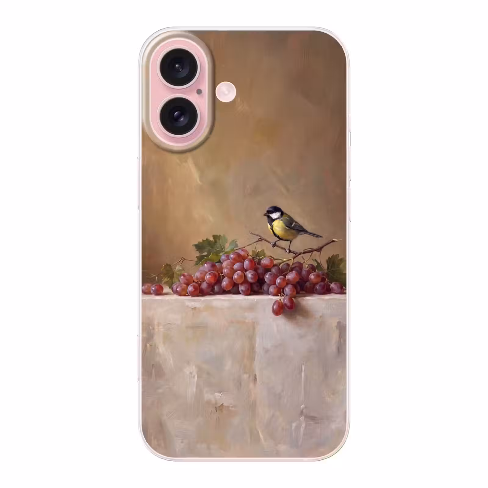 Telefoonhoesje - Vogel - Druiven - Stilleven — 1