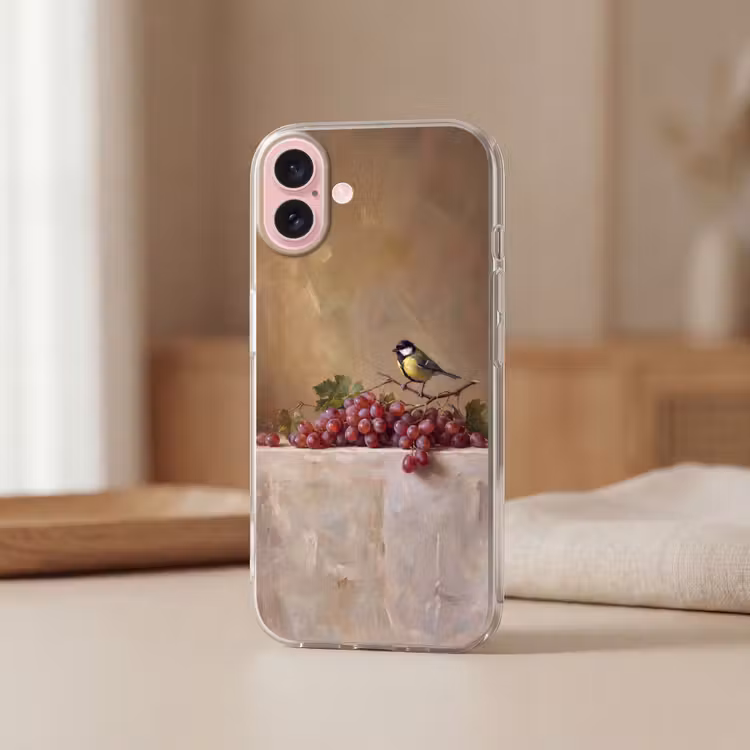 Telefoonhoesje - Vogel - Druiven - Stilleven — 3