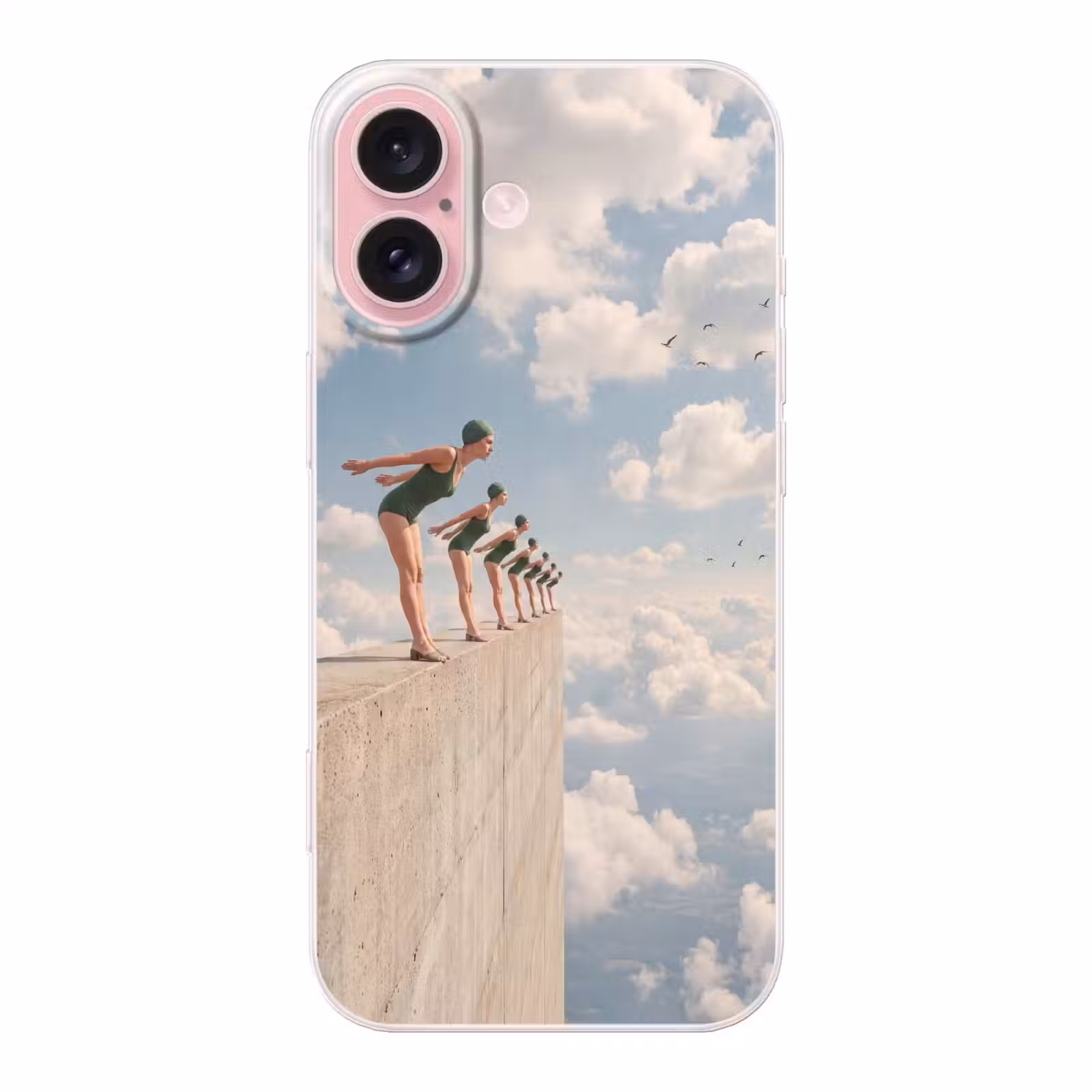 Telefoonhoesje - Vrouwen - Duikhouding - Wolken — 1