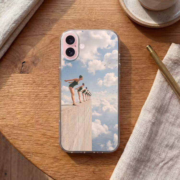 Telefoonhoesje - Vrouwen - Duikhouding - Wolken — 2