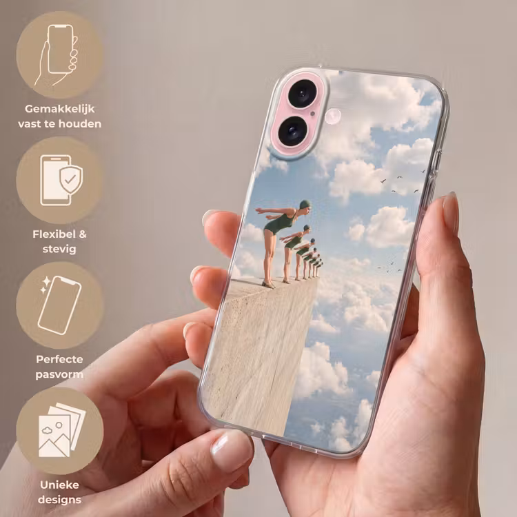 Telefoonhoesje - Vrouwen - Duikhouding - Wolken — 4