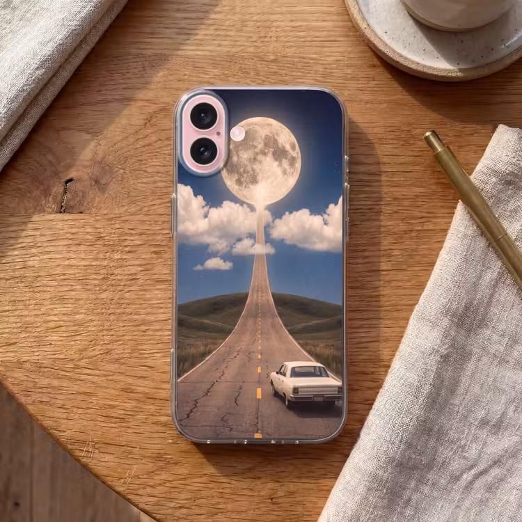 Telefoonhoesje - Weg - Maan - Nacht — 2