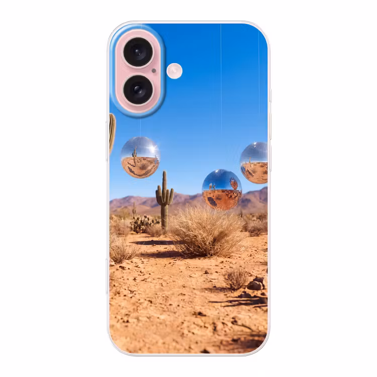 Telefoonhoesje - Woestijn - Spiegelbal - Kunst — 1