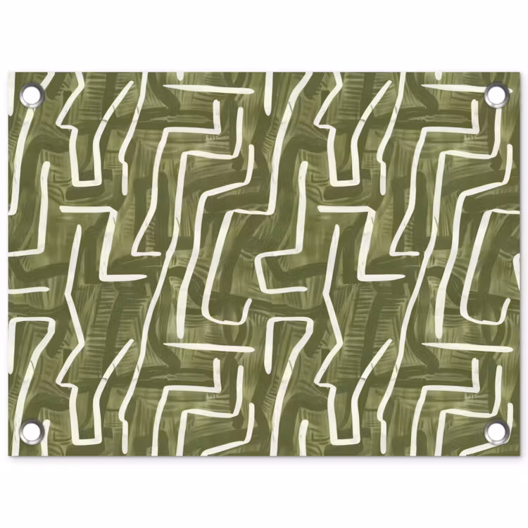Tuinposter - Groen - Abstract - Penseelstreken - Patroon — 1