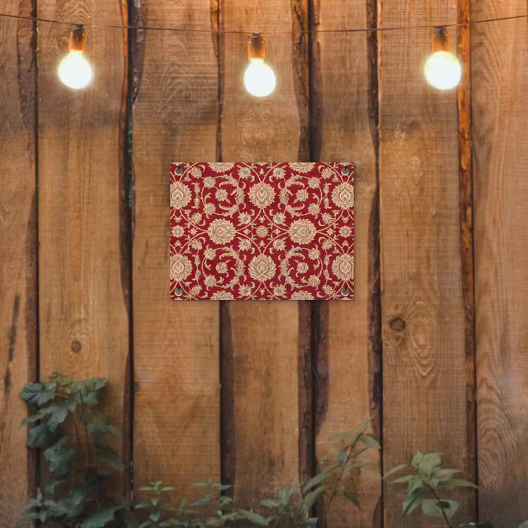 Tuinposter - Patroon - Bloem - Klassiek - Oosters - Rood — 2