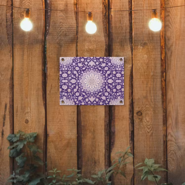 Tuinposter - Patroon - Medallion - Oosters - Paars - Decoratie — 2