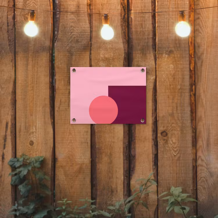 Tuinposter - Abstract - Vormen - Roze - Modern - Design — 2