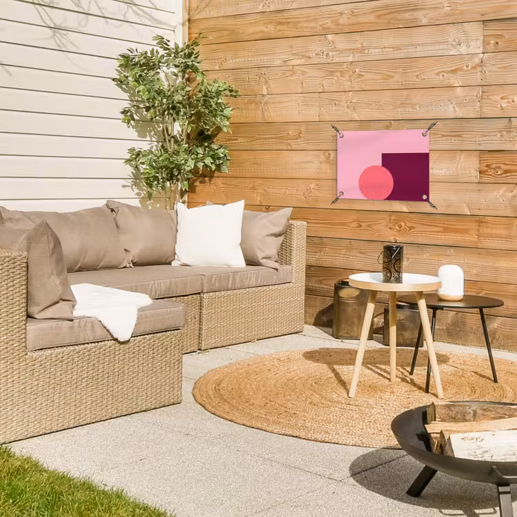 Tuinposter - Abstract - Vormen - Roze - Modern - Design — 4