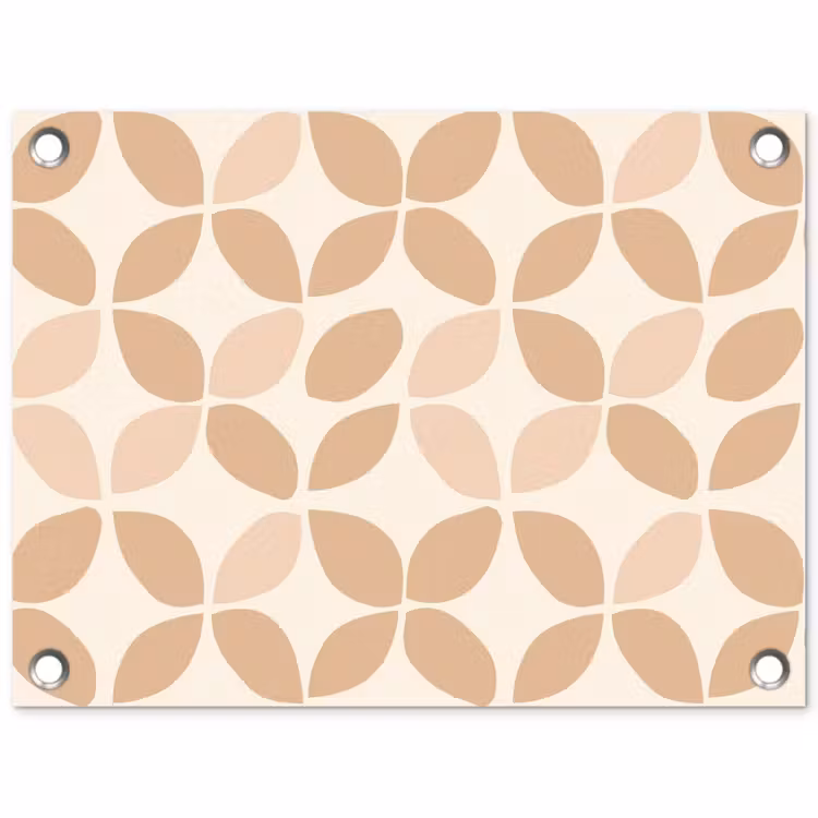 Tuinposter - Beige - Bladeren - Minimalistisch - Patroon — 1