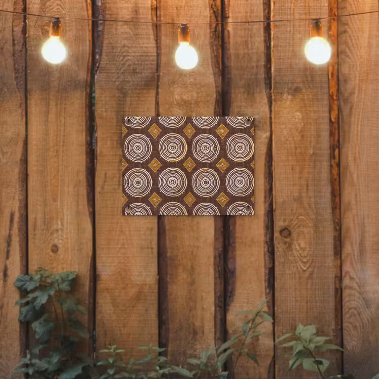 Tuinposter - Chocoladebruin - Etnisch - Tribaal - Cirkels - Patroon — 2