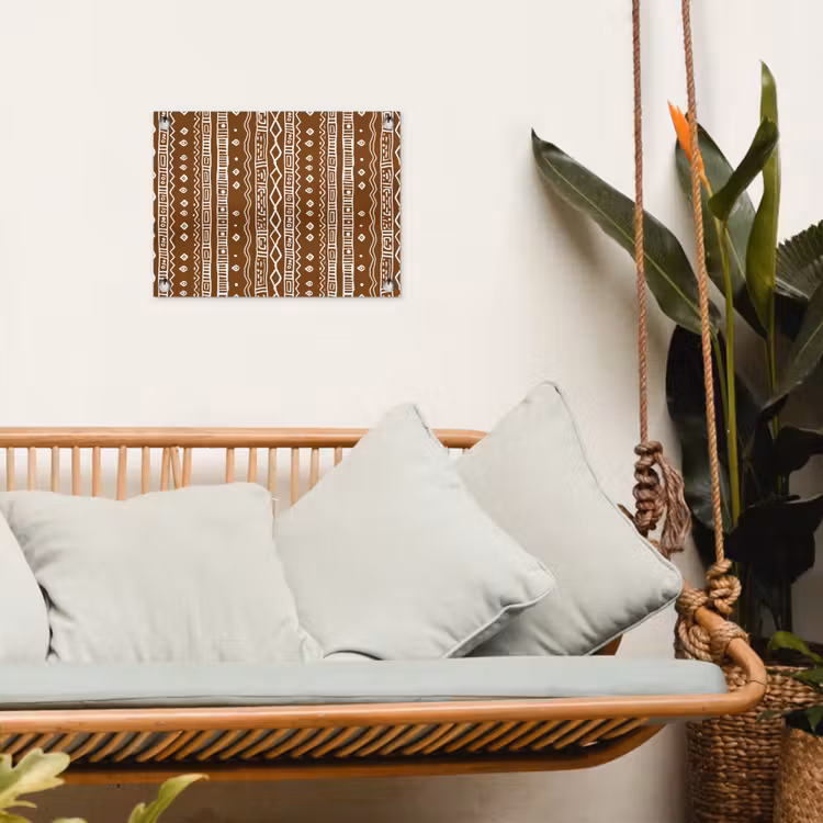 Tuinposter - Chocoladebruin - Etnisch - Tribaal - Patroon — 5