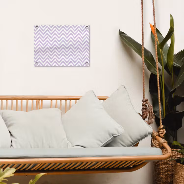 Tuinposter - Lila - Geometrisch - Chevron - Zigzag - Patroon — 5