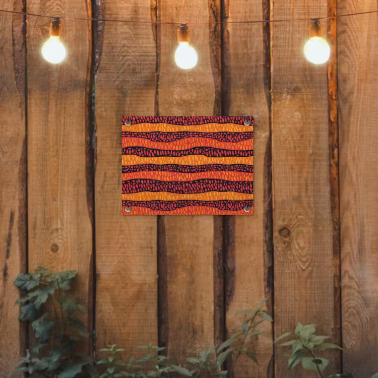 Tuinposter - Oranje - Roze - Expressief - Patroon — 2