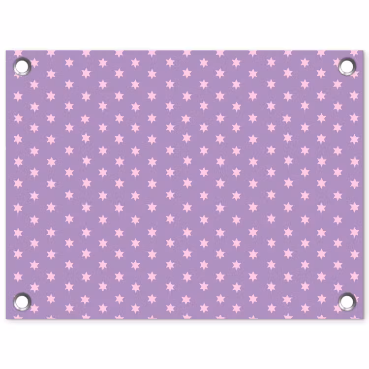 Tuinposter - Paars - Roze - Sterren - Geometrisch - Patroon — 1