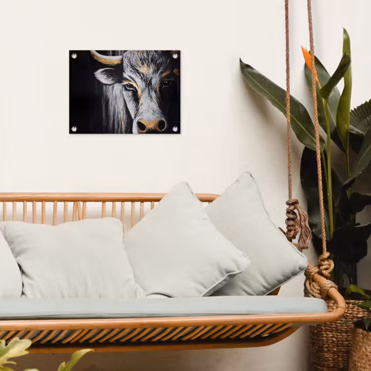 Tuinposter - Stier - Hoorns - Snuit - Goud — 5