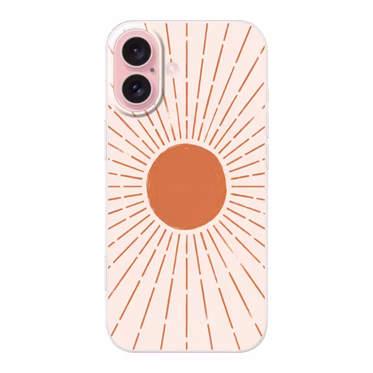 Telefoonhoesje - Zon - Stralen - Abstract - Terracotta - Modern — 1