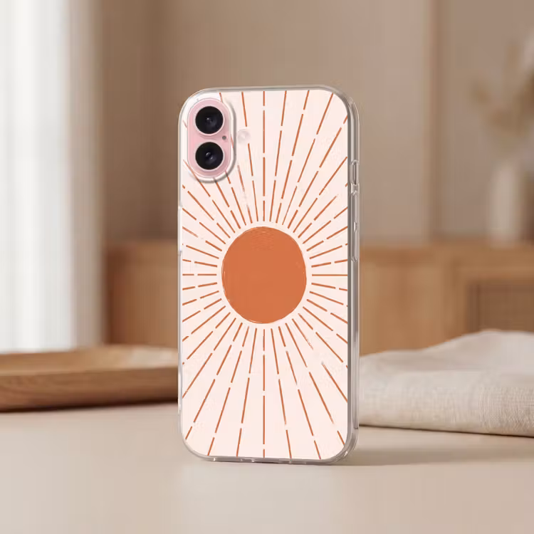 Telefoonhoesje - Zon - Stralen - Abstract - Terracotta - Modern — 3