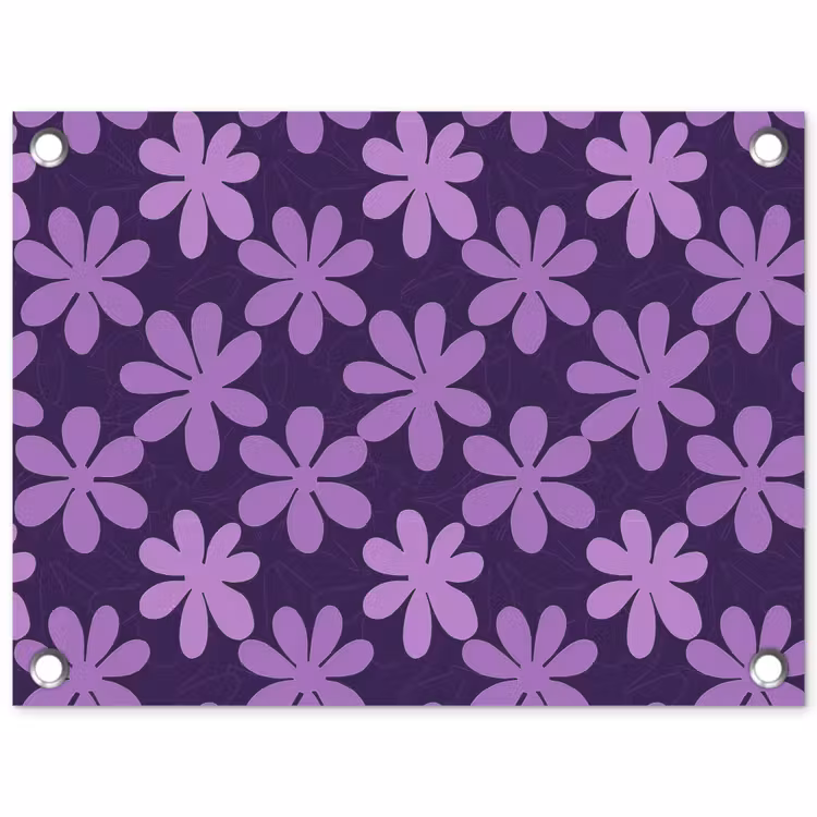 Tuinposter - Paars - Botanisch - Bloemen - Retro - Patroon — 1