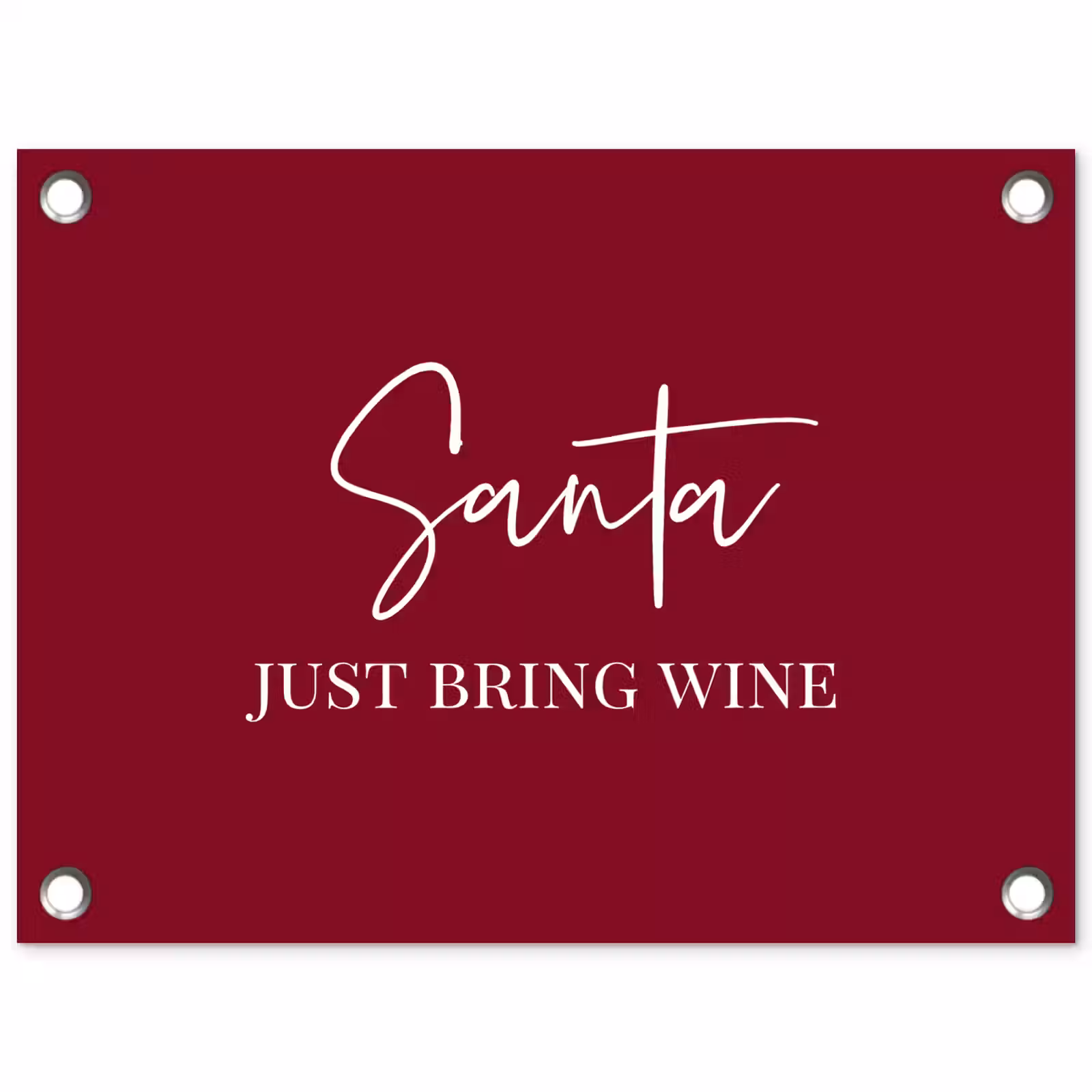 Tuinposter - Santa - Wine - Rood - Kerst - Kerstman — 1