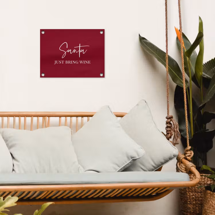 Tuinposter - Santa - Wine - Rood - Kerst - Kerstman — 5