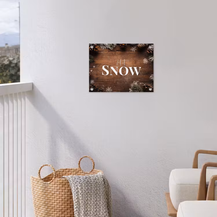 Tuinposter - Sneeuw - Houtlook - Quote - Let it snow — 3