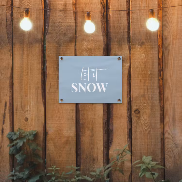 Tuinposter - Sneeuw - Winter - Blauw - Let it snow — 2