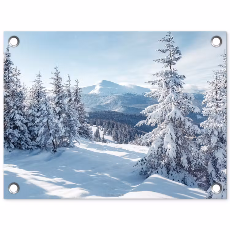 Tuinposter - Sneeuw - Winter - Landschap - Bergen — 1