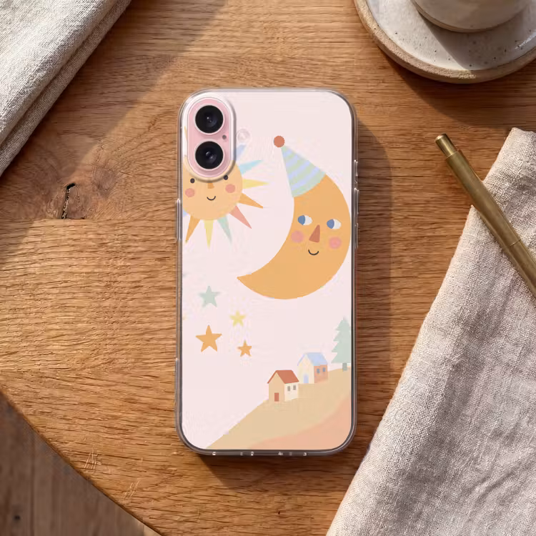 Telefoonhoesje - Zon - Maan - Sterren - Kinderkamer - Pastel — 2