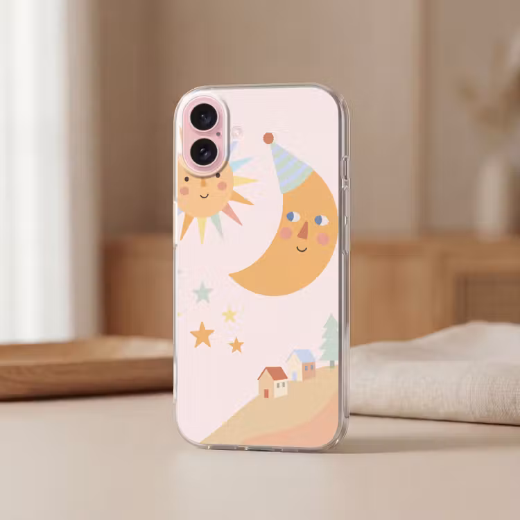 Telefoonhoesje - Zon - Maan - Sterren - Kinderkamer - Pastel — 3