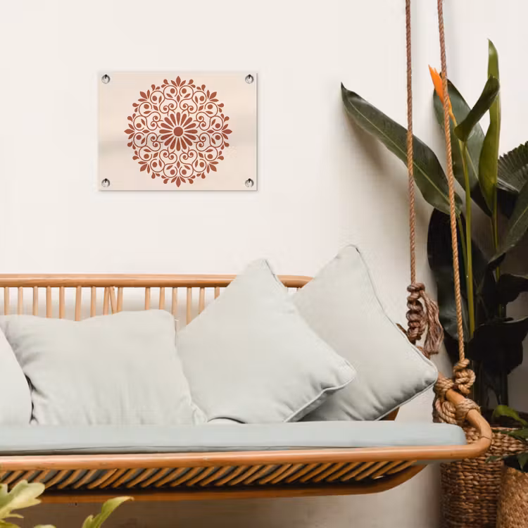 Tuinposter - Decoratie - Cirkel - Symmetrisch - Modern - Roodbruin — 5