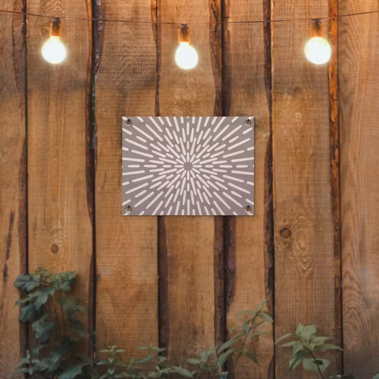 Tuinposter - Patroon - Stralen - Abstract - Modern - Grijs — 2