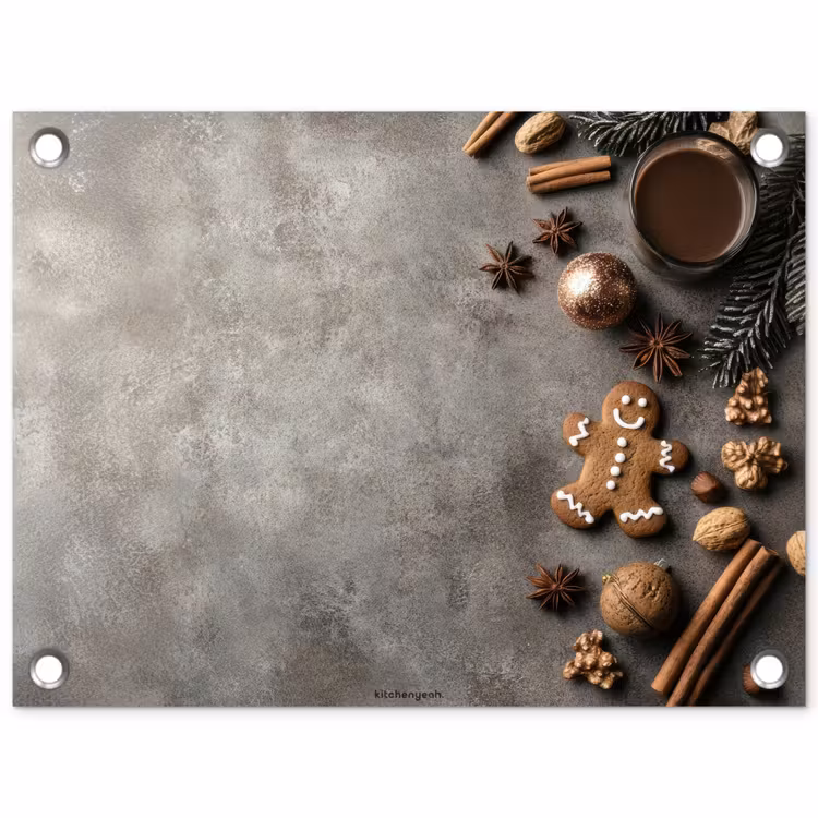 Tuinposter - Winter - Kerst - Beton - Gingerbread man — 1