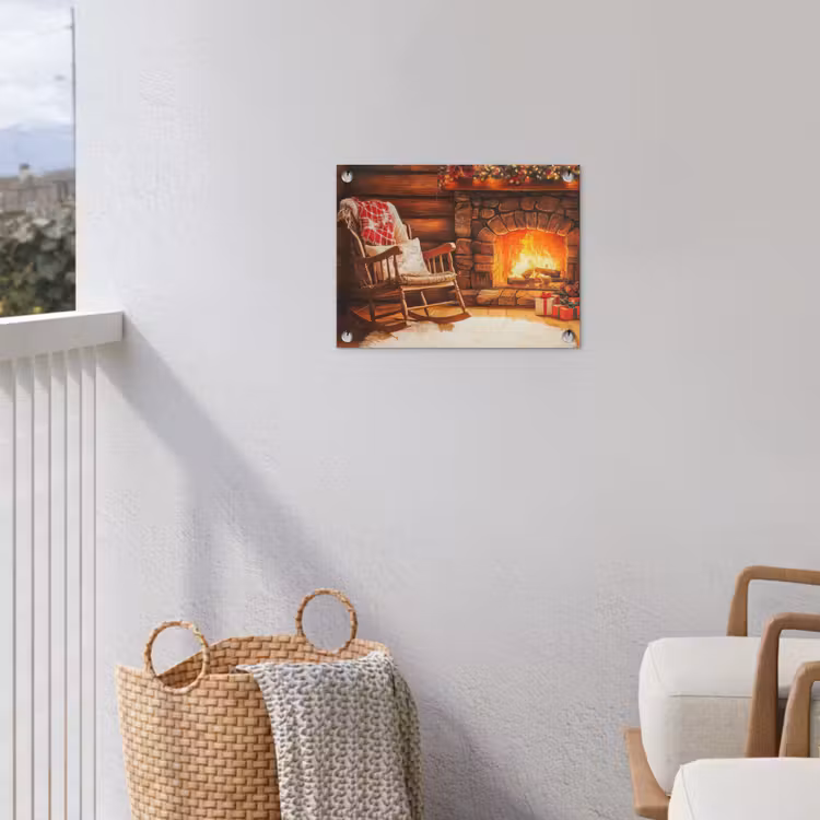 Tuinposter - Winter - Kerst - Huis - Openhaard — 3