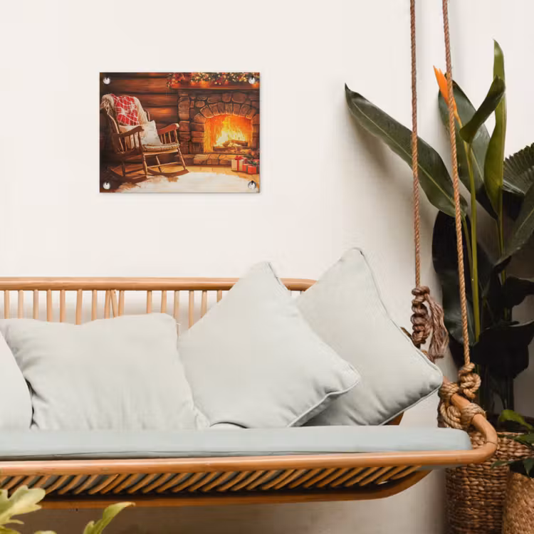 Tuinposter - Winter - Kerst - Huis - Openhaard — 5