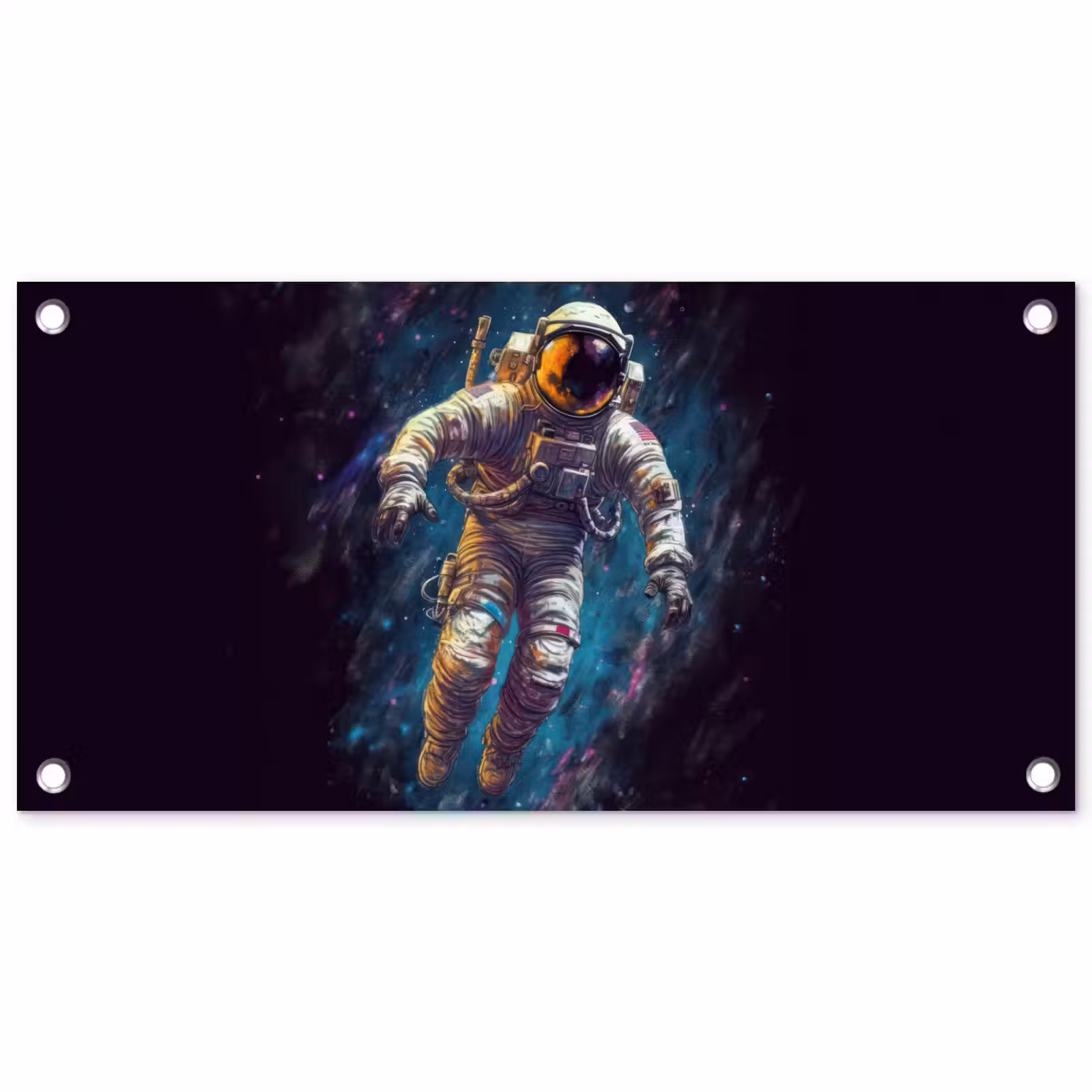 Tuinposter - Ruimte - Neon - Astronaut - Sterren — 1