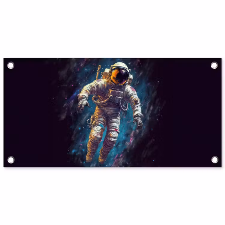 Tuinposter - Ruimte - Neon - Astronaut - Sterren — 1