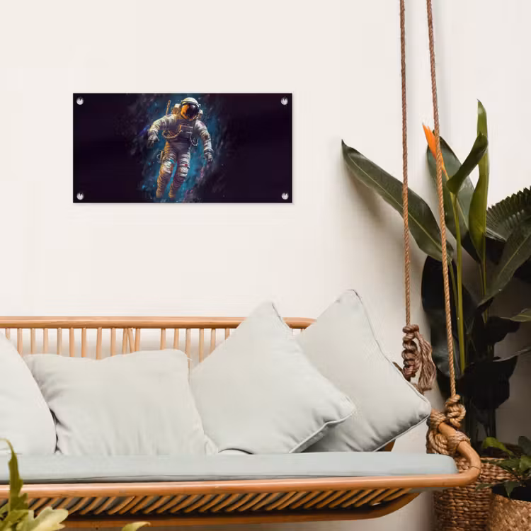 Tuinposter - Ruimte - Neon - Astronaut - Sterren — 5