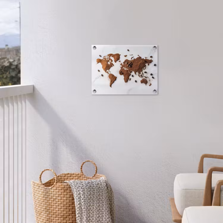 Tuinposter - Wereldkaart - Koffie - Marmer — 3