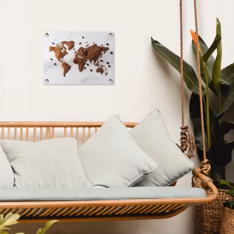 Tuinposter - Wereldkaart - Koffie - Marmer — 5