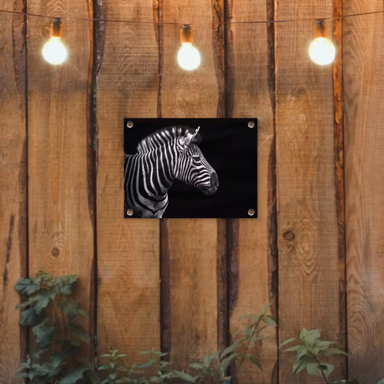Tuinposter - Zebra - Zwart - Wit - Portret - Dieren — 2