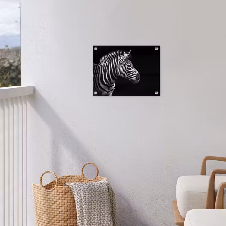 Tuinposter - Zebra - Zwart - Wit - Portret - Dieren — 3